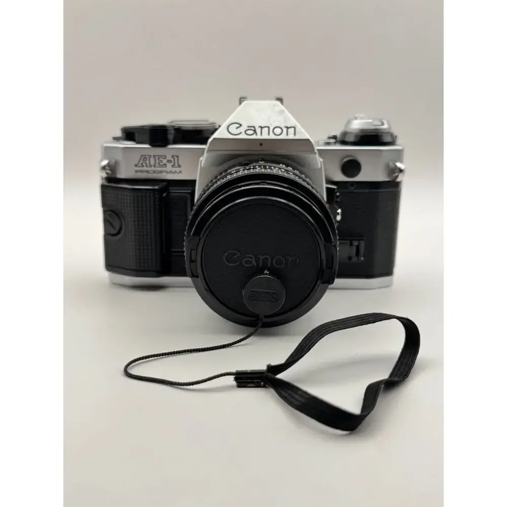 Canon AE-1 Program 35mm SLR Film Camera FD 50mm f/1.8 Lens Silver